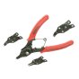 Circlip Pliers Set with Interchangeable Heads for Internal/External Use