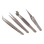 Tweezer Set Stainless Steel for Precision Tasks by Faithfull - 4 Pack