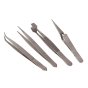 Tweezer Set Stainless Steel for Precision Tasks by Faithfull - 4 Pack