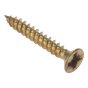 General Purpose Pozi Screw CSK TT Electro Brass 1.1/2in x 6 Box 200 by Forgefix - CSK1126EB