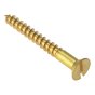 Wood Screw Slotted CSK Solid Brass 2.1/2in x 12 Box 100 by Forgefix - CSK21212BR