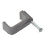Cable Clip Flat Grey 10.00mm Box 100 by Forgefix - FCC10G