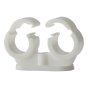 Pipe Clip Double Cliplock 22mm Box 50 by Forgefix - PCDC22