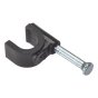 Cable Clip Round Coax Black 6-7mm Box 100 by Forgefix - RCC67B