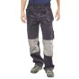 Grantham Multi-Purpose Pocket Trousers Cotton/Lycra Tall Leg Navy Blue 30t
