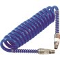 PCL Polyurethane Coiled Hose Assy, Blue, 5m Of 6.5mm I/D Hose, Male Thread R 1/4" Swivel Ends - HA5212