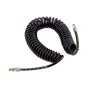 PCL Polyurethane Coiled Hose Assy, Black, 7.5m Of 6.5mm I/D Hose, Male Thread R 1/4" Swivel Ends - HA5215