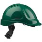 Vented Safety Helmet HC635 Terylene Headgear c/w Ratchet Adjustment Green