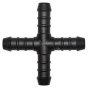 Black 8mm Plastic X-Piece Hose Joiner/Pipe Connector