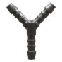 Black 4mm Plastic Y-Piece Hose Joiner/Pipe Connector