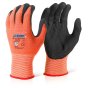 Kutstop Glove Cut Level 3 Amber Protection BLK Nitrile Coated Nylon Liner L