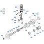 Crankshaft, Piston Assembly for Kubota D1503-M-E2B Engine