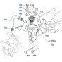 Water Flange Assembly for Kubota GR2120-II Lawn Tractor