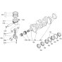 Piston, Crankshaft Assembly for Kubota V3300-E2B Engine