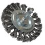 Knotted Wheel Brush with Shank 75 x 8mm 0.35 Steel Wire by Lessmann - 417.168