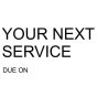 Self Adhesive Label - Your Next Service Due On 40 x 30mm (Pack of 50)
