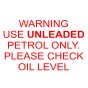 Self Adhesive Label - Use Unleaded Fuel (Pack of 50)