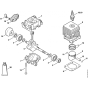 Crankcase, Cylinder for Stihl MM55