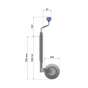 42mm Telescopic Jockey Wheel, Smooth Tube, 150kg, Solid Wheel