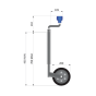 48mm Telescopic Jockey Wheel, Smooth Tube, 100kg - Maypole