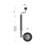 48mm Telescopic Jockey Wheel, Smooth Tube, 150kg, 200x48mm Wheel, No Clamp