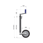 48mm Jockey Wheel, Smooth Tube, 500kg, 200x55mm Solid Wheel