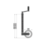 48mm Jockey Wheel, Serrated Tube, 300kg, 200x57mm Solid Wheel