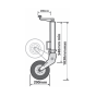 60mm Auto-Fold Jockey Wheel, 300kg, 200mm Steel Wheel - Maypole