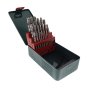 25 Piece HSS-G Drill Bit Set by Metabo - Metal Tin, Sizes 1mm to 13mm, DIN 338, 135° Tip