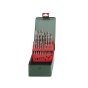 25 Piece HSS-G Drill Bit Set by Metabo - Metal Tin, Sizes 1mm to 13mm, DIN 338, 135° Tip