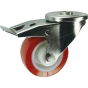 PU Tyre Braked Swivel Castor