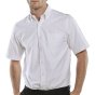 Oxford Shirt Short Sleeve Easy Care Poly/Cotton Button Collar White 14.5