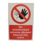 'No Unauthorised Persons' 3mm Foamex Safety Sign - 480 x 360mm