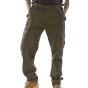 Combat Trousers Poly/Cotton Zip Fly Pockets c/w Button Flaps Olive Green 30