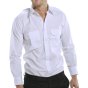 Pilot Shirt Long Sleeve Poly/Cotton Two Pockets Stiffened Collar White 16