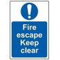 Fire Escape Keep Clear - PVC 200 x 300mm by Scan - 158