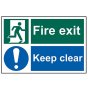 Fire Exit Keep Clear - PVC 300 x 200mm by Scan - 1540