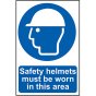 Safety Helmets Must Be Worn In This Area - PVC 400 x 600mm by Scan - 4000