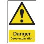 Danger Deep Excavation - PVC 400 x 600mm by Scan - 4103