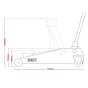 Low Profile Trolley Jack with Rocket Lift 3 Tonne - Red