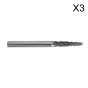 Micro Carbide Burr Ball Nose Taper 3mm Pack of 3 Sealey Part No. MCB004
