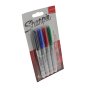 Fine Tip Permanent Marker Assorted (Pack 4)