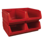 Stackable Storage Bin 370 x 580 x 250mm - Red Pack of 4 Sealey Part No. SSB01R