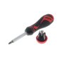 6 Piece Ratchet Driver and Bit Set - 1/4in, Slotted, Phillips, Pozidriv