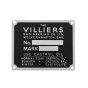 Identification Name Plate for Villiers MK10, MK12, MK15 Engines (80mm x 65mm)
