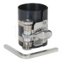 75mm Diameter Piston Ring Compressor - 2 Band, Sprung Steel, Ratchet Tension
