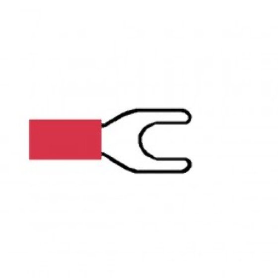 Red Pre-Insulated Spade Terminals - 5.30mm Pack of 100 - 2-001-04