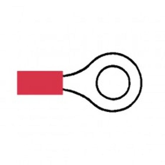 Red Pre-Insulated Ring Terminals - 6.40mm (Pack of 1000) - 3-001-20
