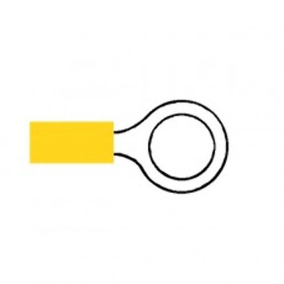 Yellow Pre-Insulated Ring Terminals - 10.50mm (Pack of 1000) - 3-001-25