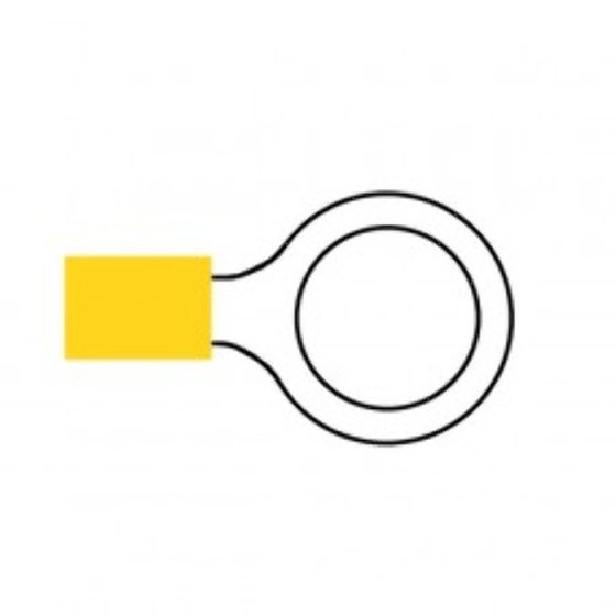 Yellow Pre-Insulated Ring Terminals - 13.00mm Pack of 100 - 2-001-39